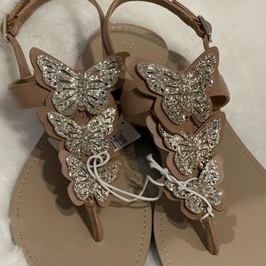 NWT Children’s place girls size 3  glitter butterfly sandals
